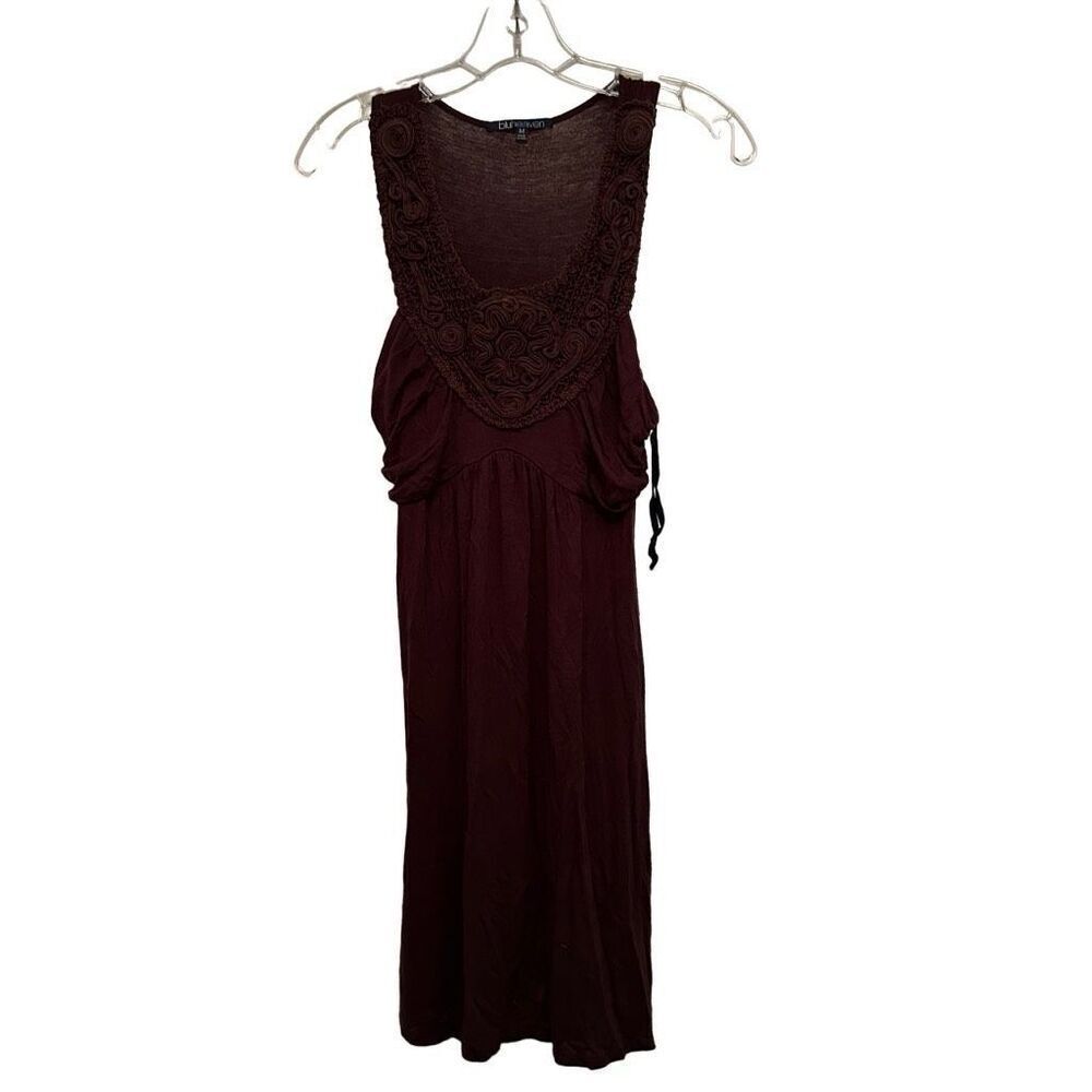 Bluheaven Embroidered Racerback Brown Tank Dress - size M